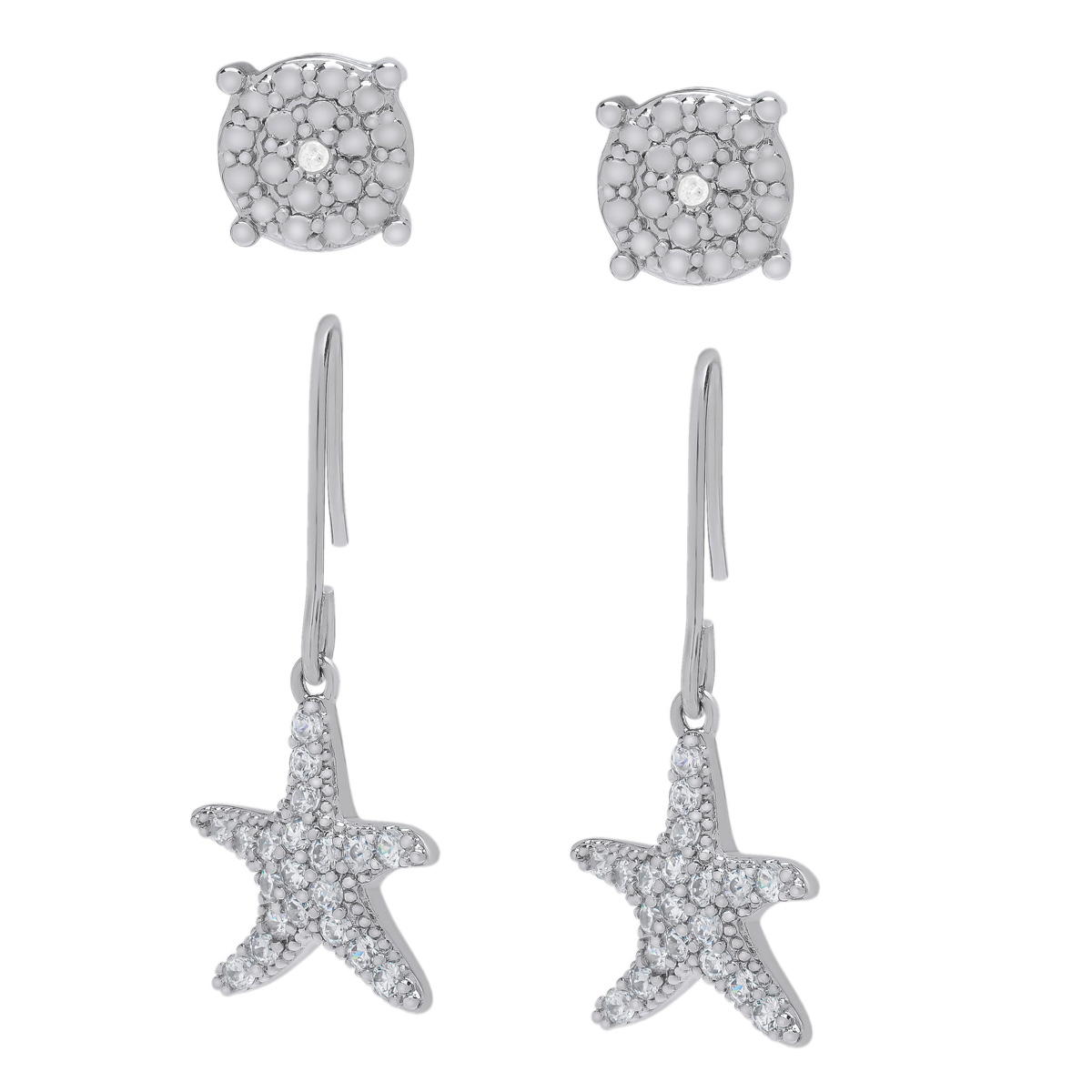 Accents By Gianni Argento Diamond Accent Starfish Earrings Set