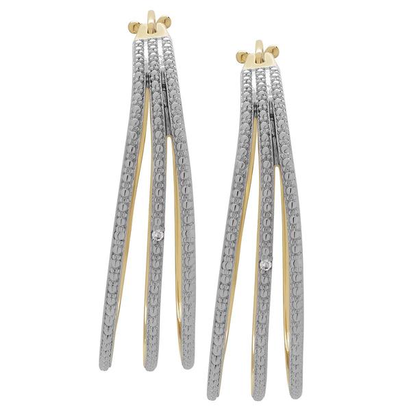 Accents by Gianni Argento Diamond Triple Loop Hoop Earrings