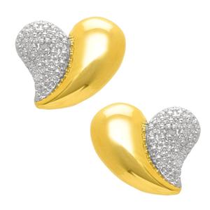 Accents by Gianni Argento Diamond Accent Half Heart Stud Earrings