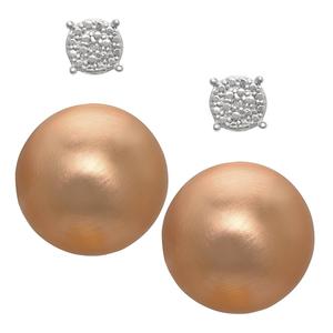 Accents by Gianni Argento Diamond Stud & Round Stud Earrings Set