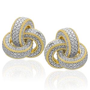Accents by Gianni Argento Diamond Love Knot Stud Earrings