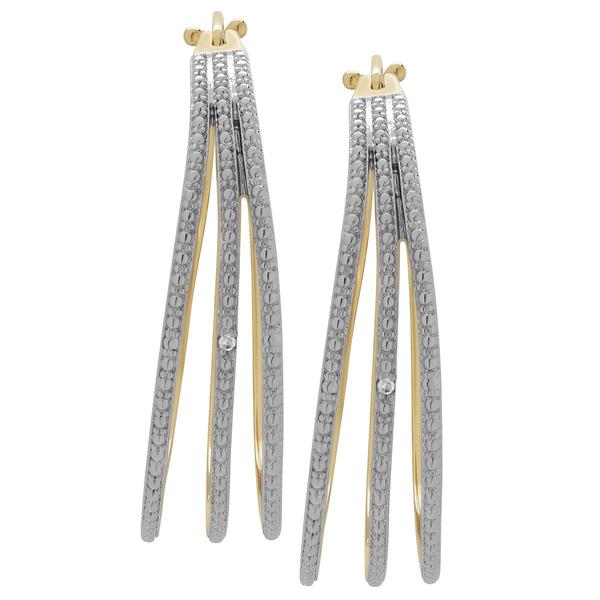 Accents by Gianni Argento Diamond 3-Row Hoop Earrings