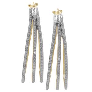 Accents by Gianni Argento Diamond 3-Row Hoop Earrings