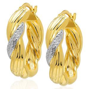 Accents by Gianni Argento Diamond Braided Swirl Hoop Earrings
