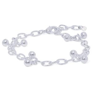 Silver Plated Beaded Open Link Bracelet