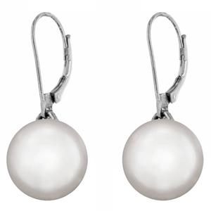 Sterling Silver Pearl Dangle Leverback Earrings
