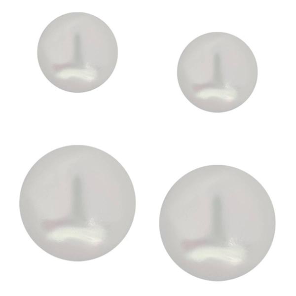 Sterling Silver 2pr. Pearl Stud Earrings Set