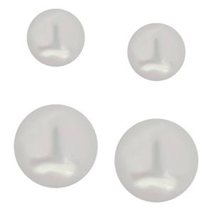 Sterling Silver 2pr. Pearl Stud Earrings Set
