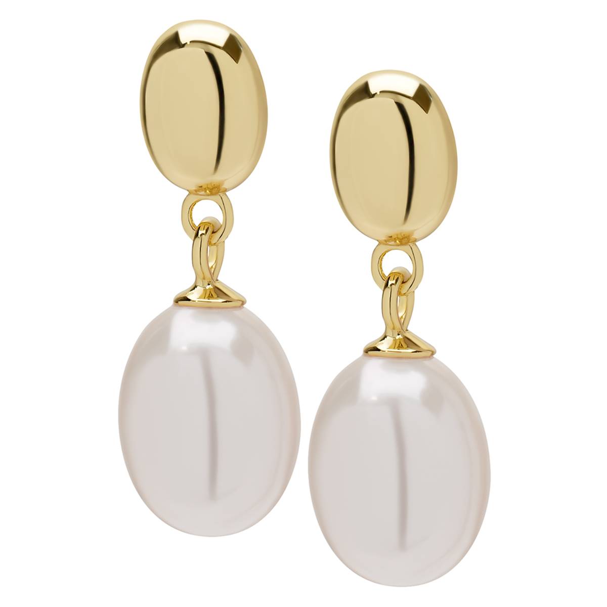 14kt. Gold Over Sterling Silver Pearl Drop Earrings