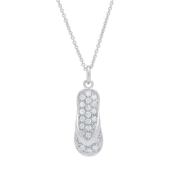 CZ Flip Flop Sandals Pendant