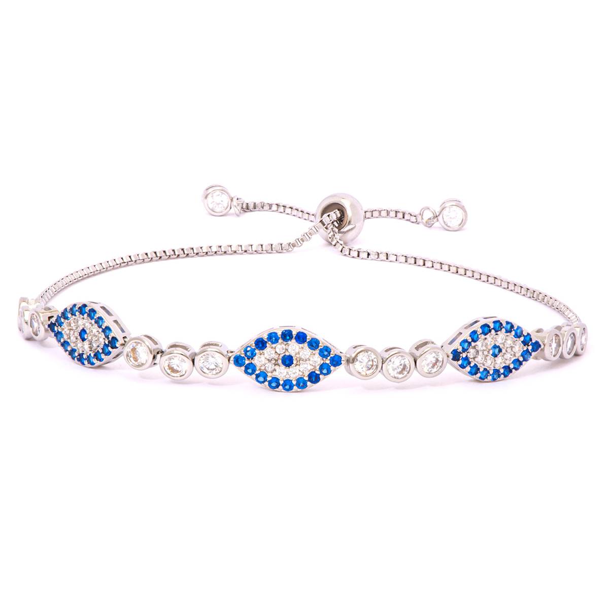 CZ Evil Eye Adjustable Bracelet