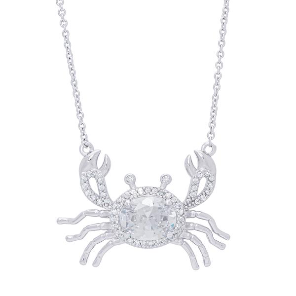 Plated CZ Crab-Shape Pendant