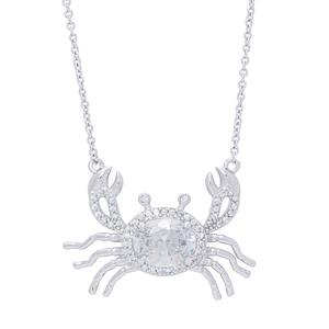 Plated CZ Crab-Shape Pendant