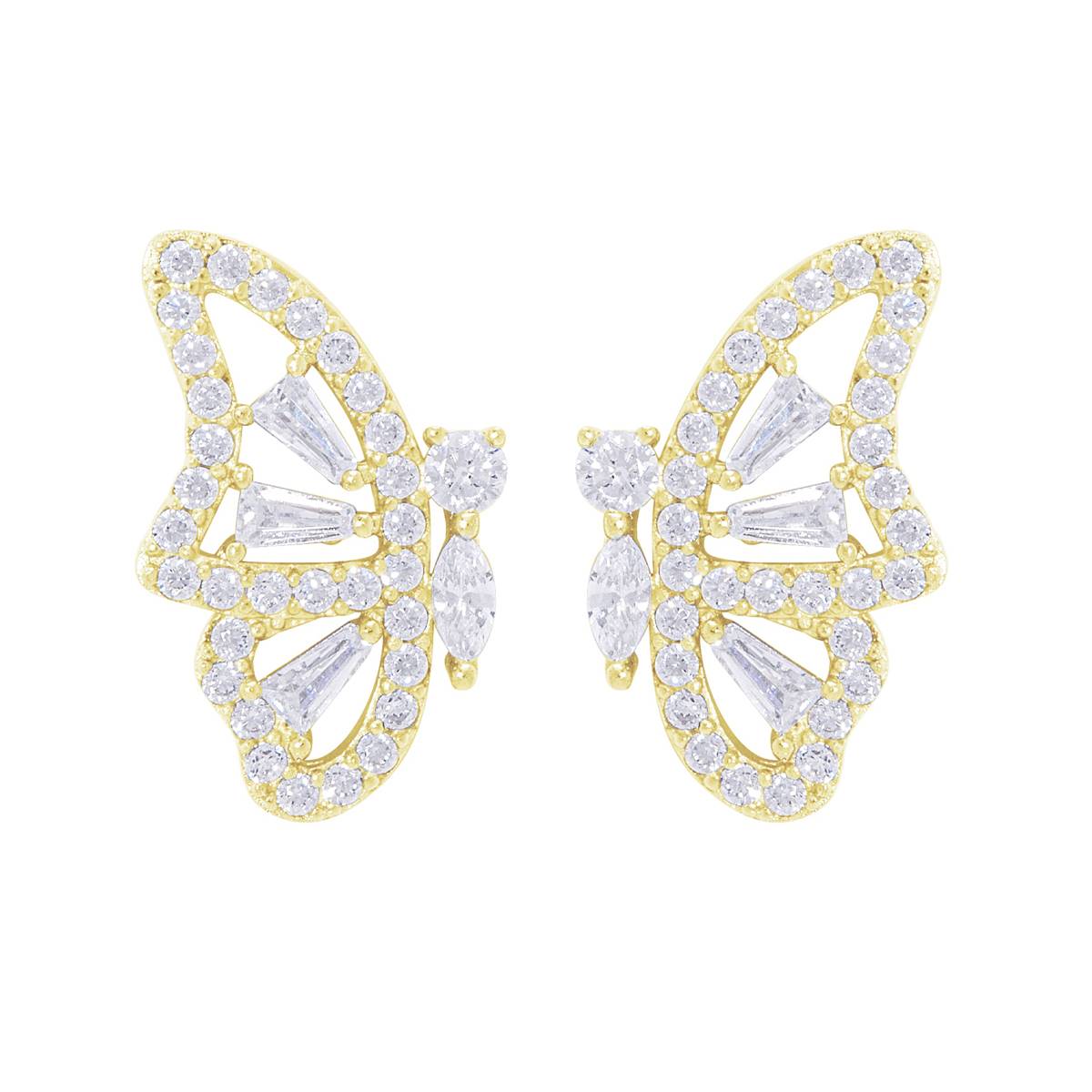 Gold Plated Butterfly Stud Earrings