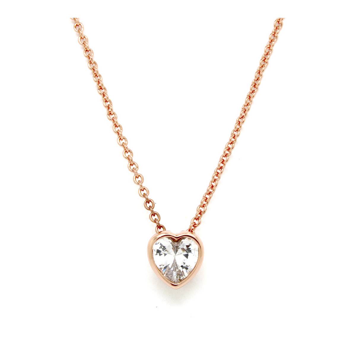 Rose Gold Plated Bezel Heart Pendant