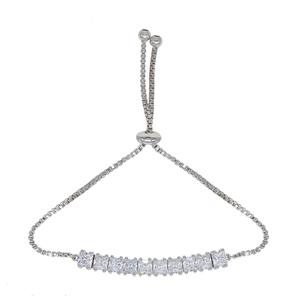 CZ Square Adjustable Bracelet
