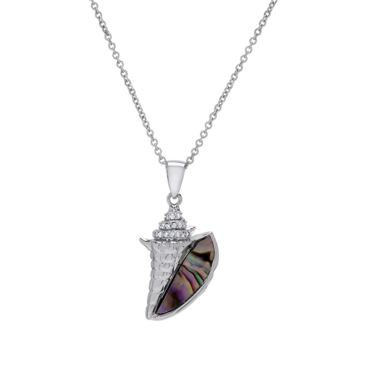 Silver Plated Conch Shell Pendant Necklace