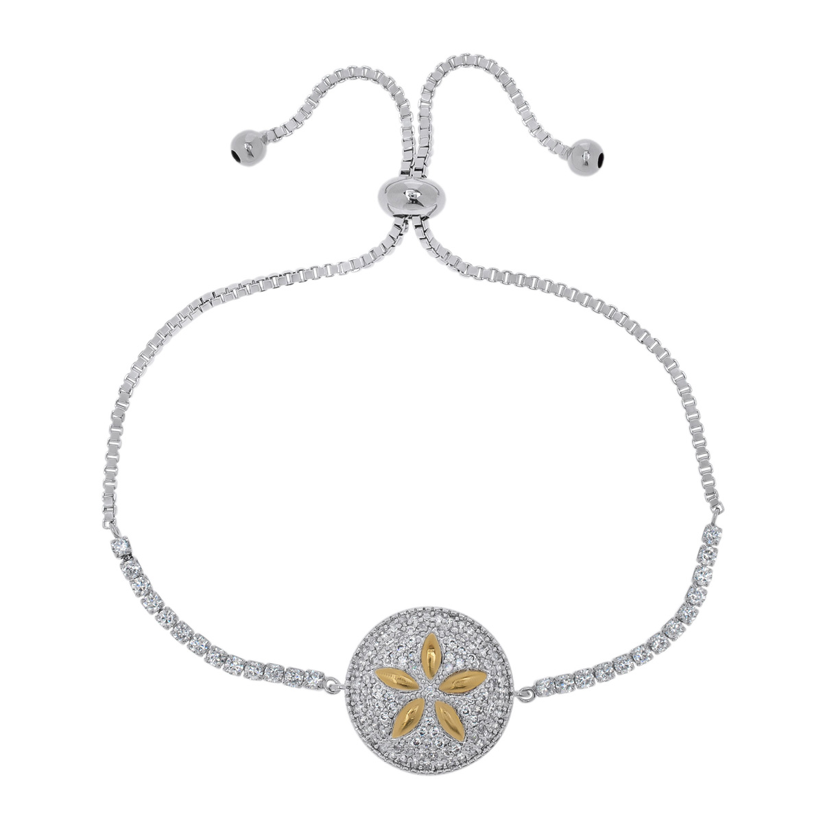 Gold Plated Sand Dollar Adjustable Bracelet