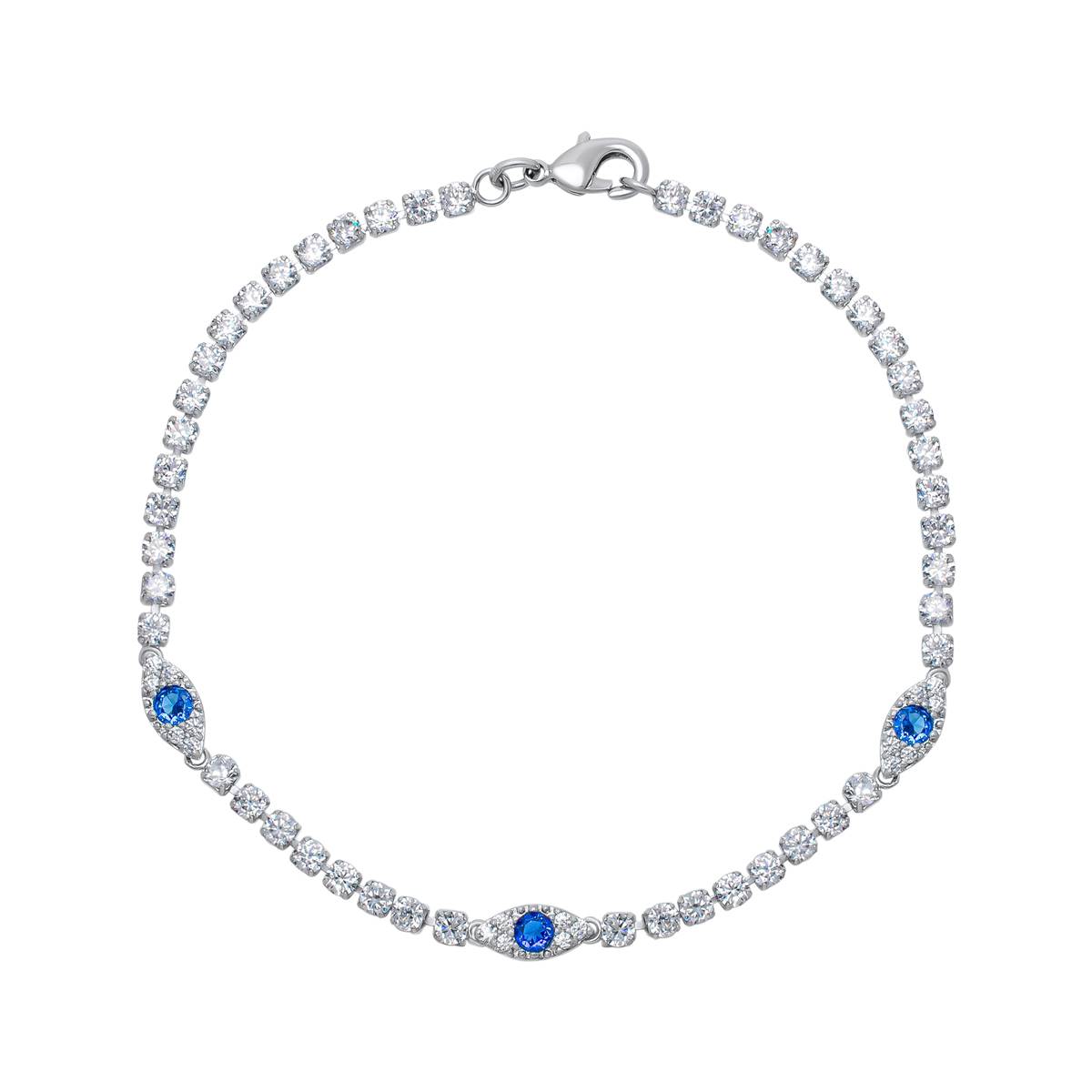 Silver Plated Evil Eye Bracelet