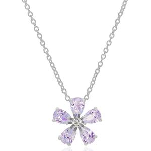 Simulated Lavender Flower Necklace