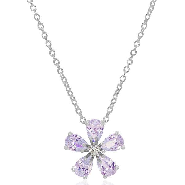 Simulated Lavender Flower Necklace