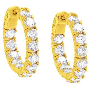 14kt. Gold-Plated & CZ Inside-Out Hoop Earrings