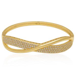 14kt. Gold-Plated CZ Infinity Bangle Bracelet