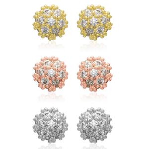 Multi-Color 3pr. Ball Stud Earrings Set