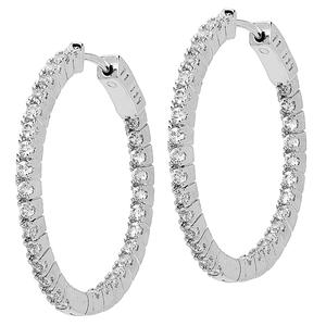 Silver-Plated & CZ Inside-Out Thin Hoop Earrings