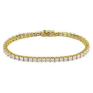 Gold-Plated CZ Square Tennis Laydown Tennis Bracelet