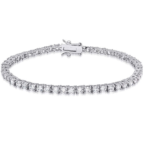 Silver Plated CZ Tennis Link Bracelet