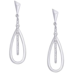 Gianni Argento Sterling Silver Diamond Teardrop Earrings