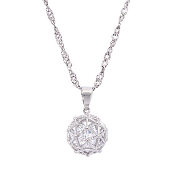 Gianni Argento CZ & Millenial Ball Pendant Necklace