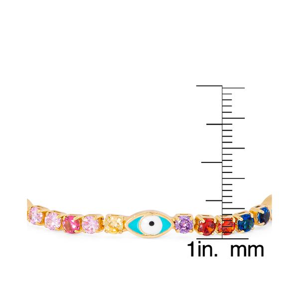 Gianni Argento Gold Plated Multi Stone Evil Eye Bracelet alternate view