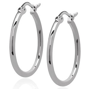 Gianni Argento 2x33mm Thin Shiny Hoop Earrings