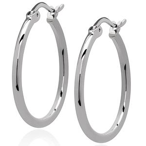 Gianni Argento 2x43mm Thin Shiny Hoop Earrings