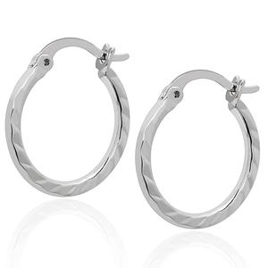 Gianni Argento 18mm Diamond-Cut Hoop Earrings
