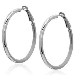 Gianni Argento 3x45mm Tubular Hoop Earrings