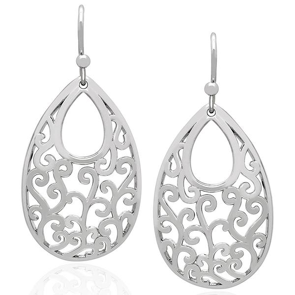 Gianni Argento Oval Filigree Drop Earrings