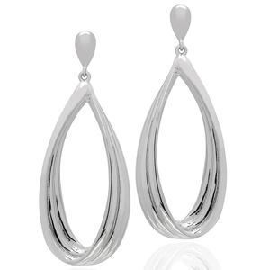Gianni Argento Oval Long Drop Earrings