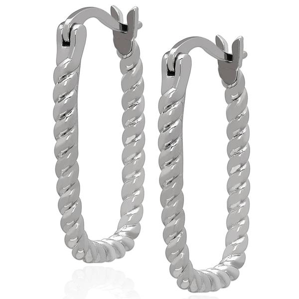 Gianni Argento Silver-Plated Twisted Rope Rectangle Earrings
