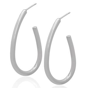 Gianni Argento 40mm Silver-Plated J-Hoop Earrings