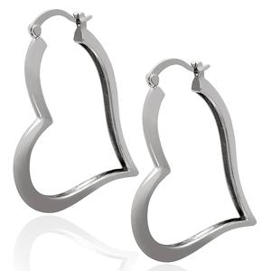 Gianni Argento 41mm Heart Hoop Earrings
