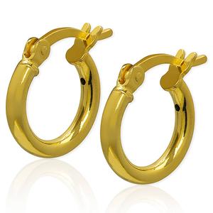 Gianni Argento 2x12mm Plain Hoop Earrings