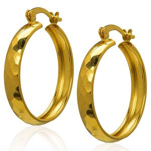 Gianni Argento 15mm 14kt. Gold Over Sterling Disco Hoop Earrings