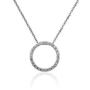 Diamond Simulate Circle Pendant Necklace
