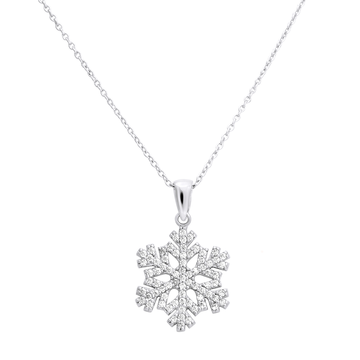 CZ Snowflake Pendant Necklace