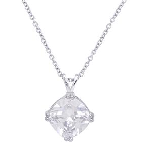 Sterling Silver Cushion-Cut CZ Pendant