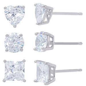 Sterling Silver 3pr. Stud Earrings Set