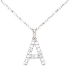 Gianni Argento Silver Initial Pendant Necklace - A